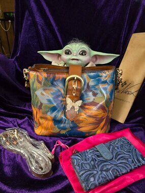 Patricia Nash Irving Bucket Bag in Marigold Harvest & Nash Tooled Floral Wallet